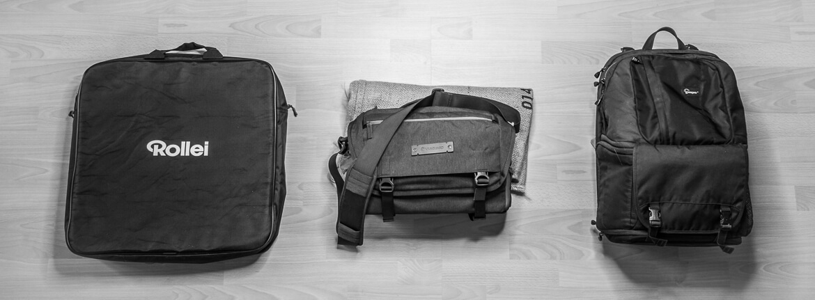Transporttaschen und Fotorucksack